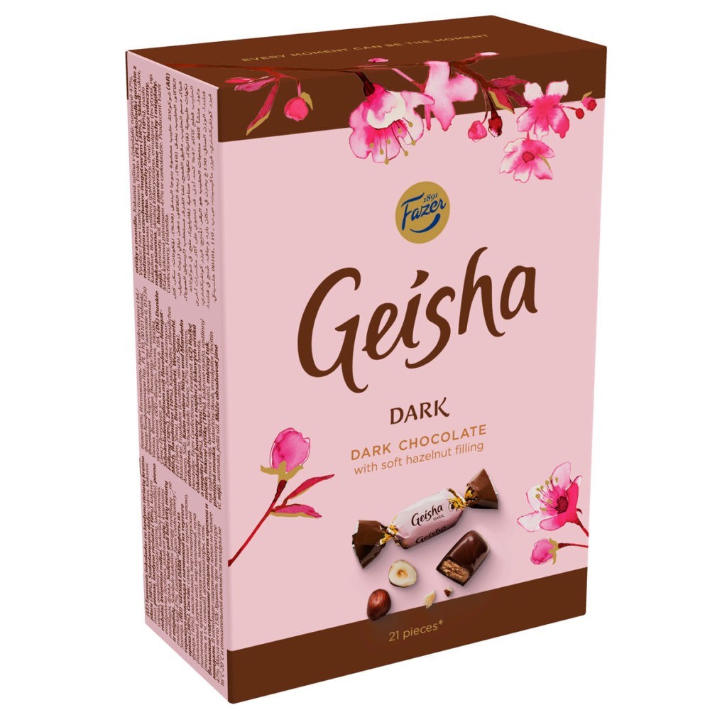 Fazer Geisha Dark Chocolate with Hazelnut Filling Box