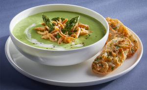 Lars Own Asparagus Soup with Crispy Onion Croutons